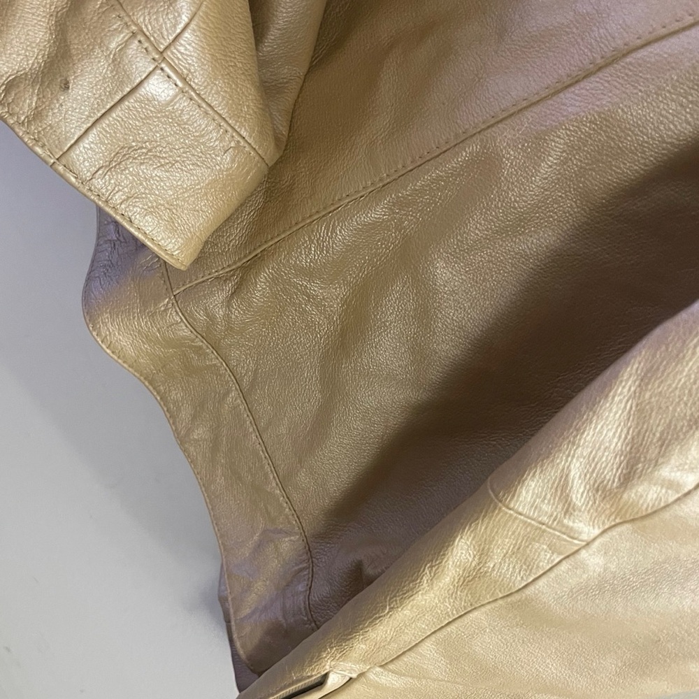 Dialogue Gold Women's Leather Jacket Chic Classic Work - Picture 11 of 11